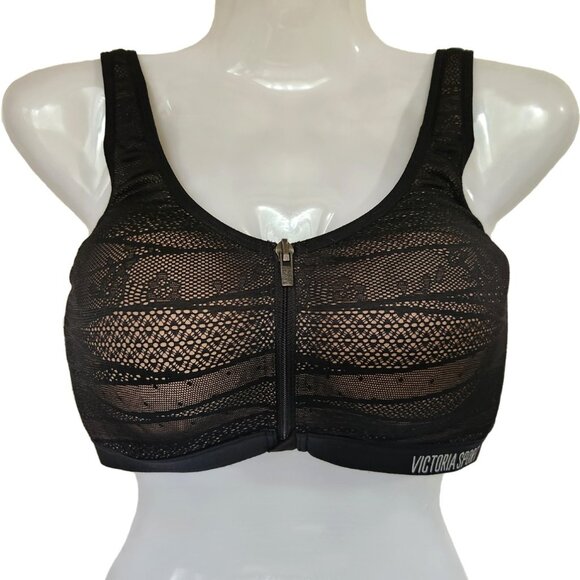Sexy Black Mesh Victoria Secret Sports Bra 32DDD - Picture 1 of 4